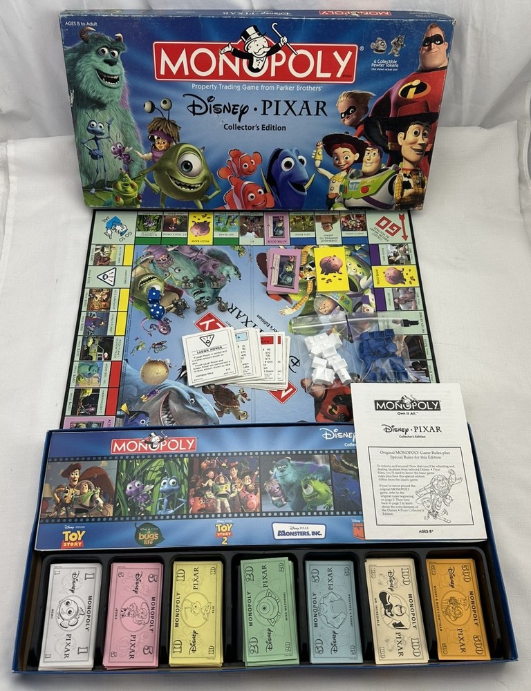 2005 Disney Pixar Monopoly Game USAopoly Complete Great Condition FREE SHIPPING