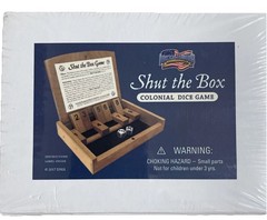 Shut the Box Colonial Dice Game Wood Mini Game New Sealed Gift