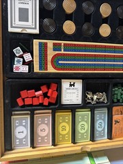 Deluxe Solid Wood Cabinet Monopoly + Clue + 6 Classic Games Chess Checkers Cards