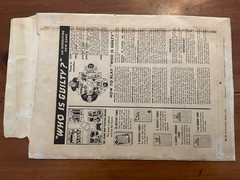 Unused 1937 All Colored-Paper/Radio Advtsg-Premium Send-In Game “WHO IS GUILTY?”