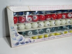 Rare Vintage Hayes Quality Plastic Bingo Balls With Box Complete Multicolor Set