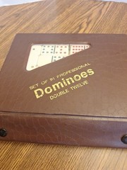Vtg Dominoes Set Of 91 Professional Double Twelve Multi Color With Inst