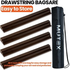 American Walnut Wood Mahjong Racks with Pushers, 4pcs Mahjong Racks Set for M…