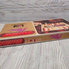 Backgammon Game Wood Pieces Game Night 1975 Selchow and Richter Vintage