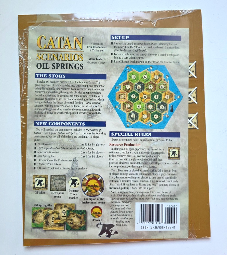 CATAN OIL SPRINGS – EXPANSION FOR SETTLERS OF CATAN – SHRINK WRAPPED!!!!