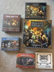 CMON Massive Darkness Miniatures Board Game Lot w/ Expansions & MD2 update kit