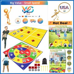 Giant 4.5ft Outdoor Tic Tac Toe & Bean Bag Toss Game Set for Kids Adults