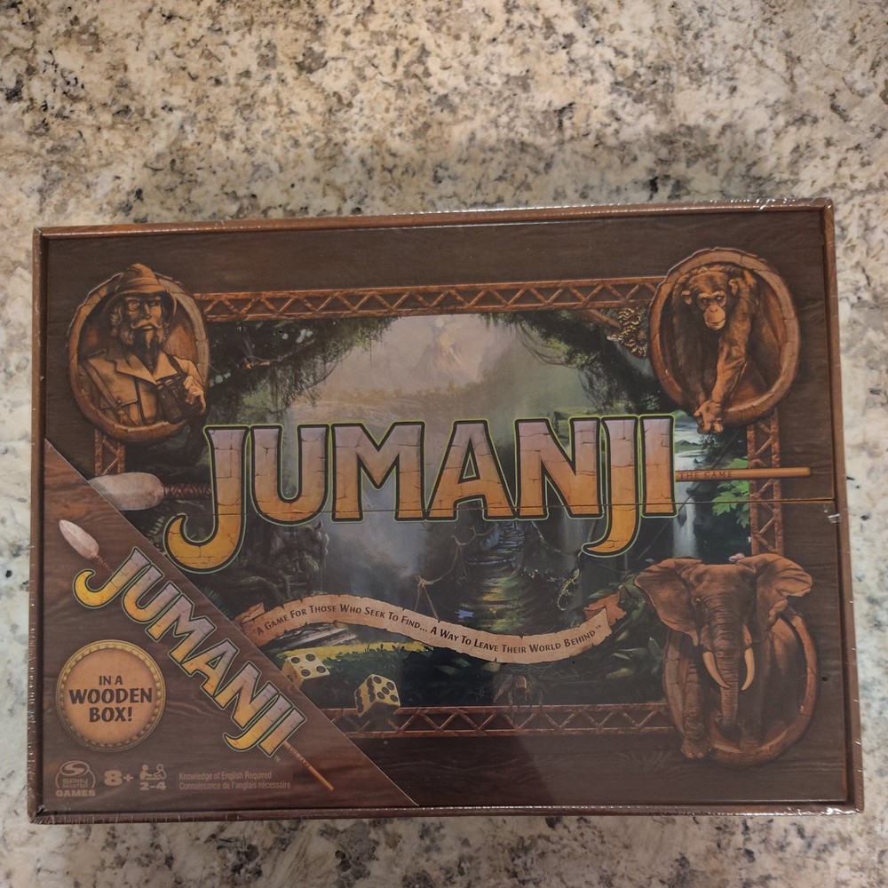 Jumanji The Game Real Wooden Box Edition of the Classic Adventure Game Complete