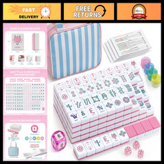 Mini American Mahjong Tile Set – 160 Tiles with Travel Bag, Portable Game Access