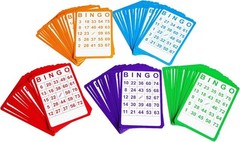 100 Bingo Cards Resuable Bingo Paper Game Cardstock Bulk, 5 Colors