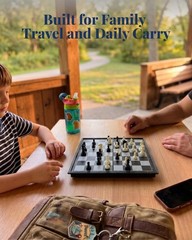 Travel Chess Set 7.6 Inch Magnetic Portable Folding – Compact for Travel