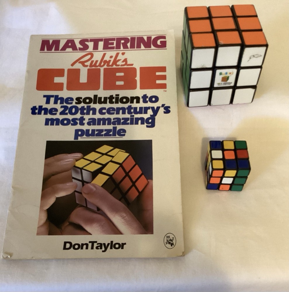 Original Rubik’s Cube, Mini Cube and 1980 Instruction Book