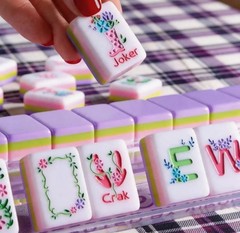 2026 Purple countryside American Mahjong Game Set, 160 Mah Jong Tiles