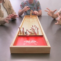 GoSports Mini Wooden Tabletop Bowling Game Set for Kids & Adults
