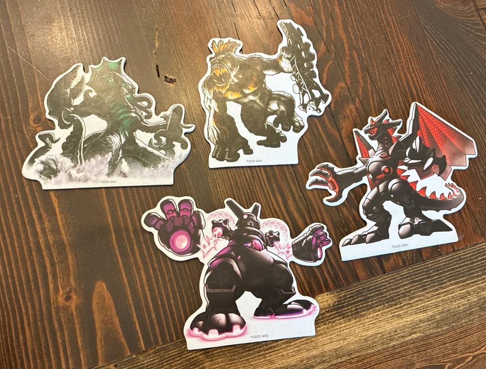 King Of Tokyo: Dark Edition / 4 Cardboard Figures / Official Game Pieces