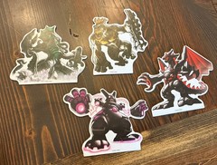 King Of Tokyo: Dark Edition / 4 Cardboard Figures / Official Game Pieces