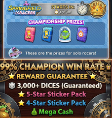 Springfield Racer 50k point high chance champion Mono_poly Go(See Description)