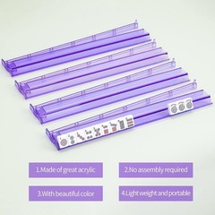 Elegant Purple Acrylic Mahjong Rack & Pusher Set of 4 – Game Night Essential