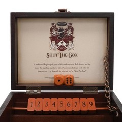 Front Porch Classics, Circa Shut the Box, Wooden 9 Number Dice Game with Case…