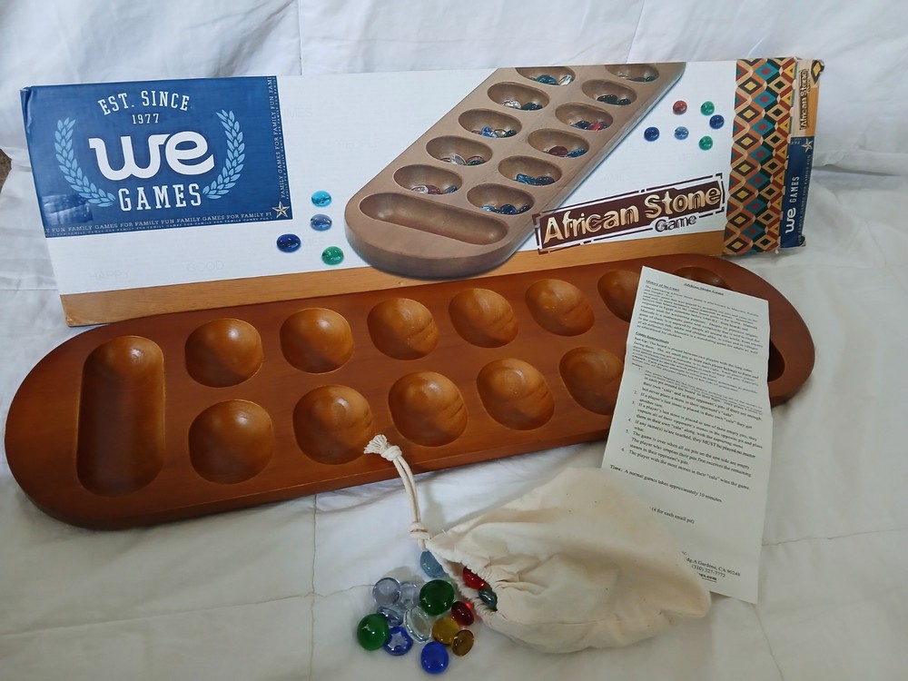 WE Games Mancala Board Game – 22 in., Solid Wood with Walnut Stain, Fun Games