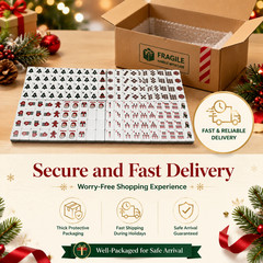 160 Christmas-themed American Mahjong set 4-layer acrylic American Mahjong tiles