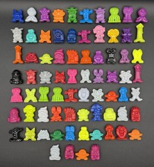 Lot of 74 Crazy Bones Classic Buddies Clear Variations – Some Duplicates