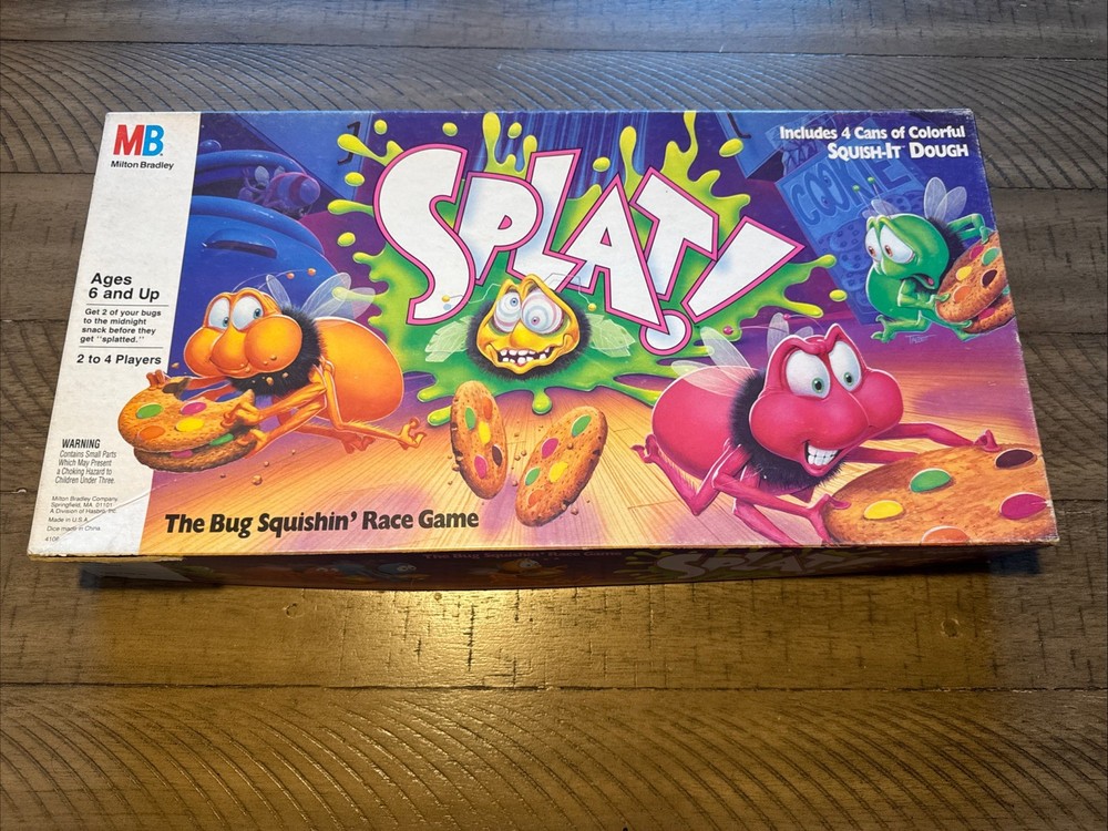 SPLAT! Milton Bradley The Bug Squishing Race Board Game Needs New Dough