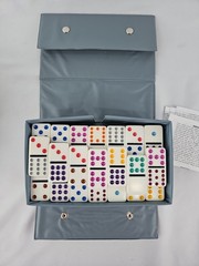 Vintage 1992 Pavilion Double Twelve Dominos – Multi-color Dots – Complete & Mint
