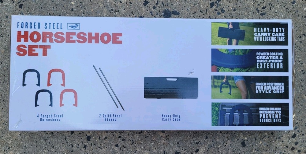 Horseshoe set made of steel with stakes and carrying case BRAND NEW + FREE SHIP
