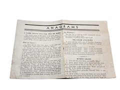 Antique Vintage Eye Rest ANAGRAMS Game Box and Instructions ONlY
