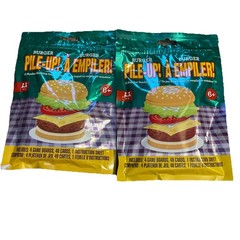 2 BURGER PILE UP Card Games Number Stacking Learning Family Night Fun Sealed