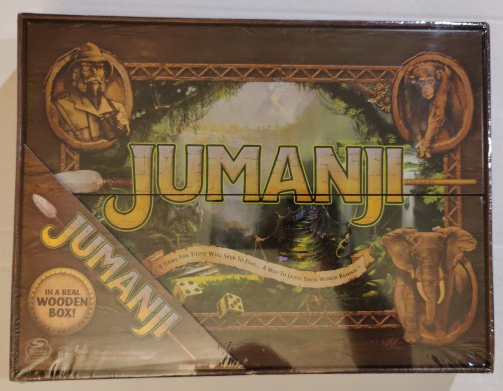 Jumanji The Game in a Real Wooden Box Edition Adventure Board Game New & Sealed