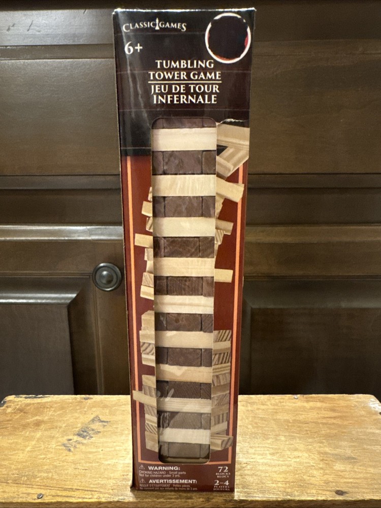 NEW Mini Wooden Blocks Tumbling Tower Game-72 Pieces 2-4 Players.