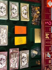 Original classic wooden monopoly board. Has all pieces and all money