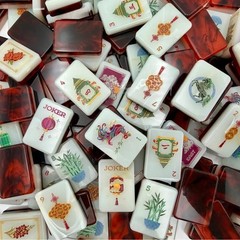 New High-end The Wealth of Fire American Mahjong Tiles Set Red Color,160 Tiles
