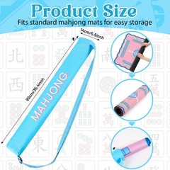 35 Inch Long Mahjong Mat Bag Cute Double Strapped Soft Polyester Drawstring M…