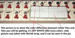Mahjong Mahjongg American 2 Tone Full Standard Size 166 Tiles Off White Engraved