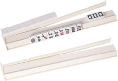 4PCS Mahjong Racks with Pushers White, American Mahjong All-in-one Tile Rack