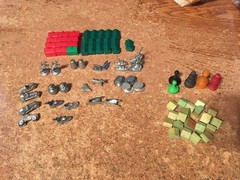 LOT OF BOARD GAME PIECES MONOPOLY CHICAGO IN A BOX CAREERS LOTS OF SILVER PIECES