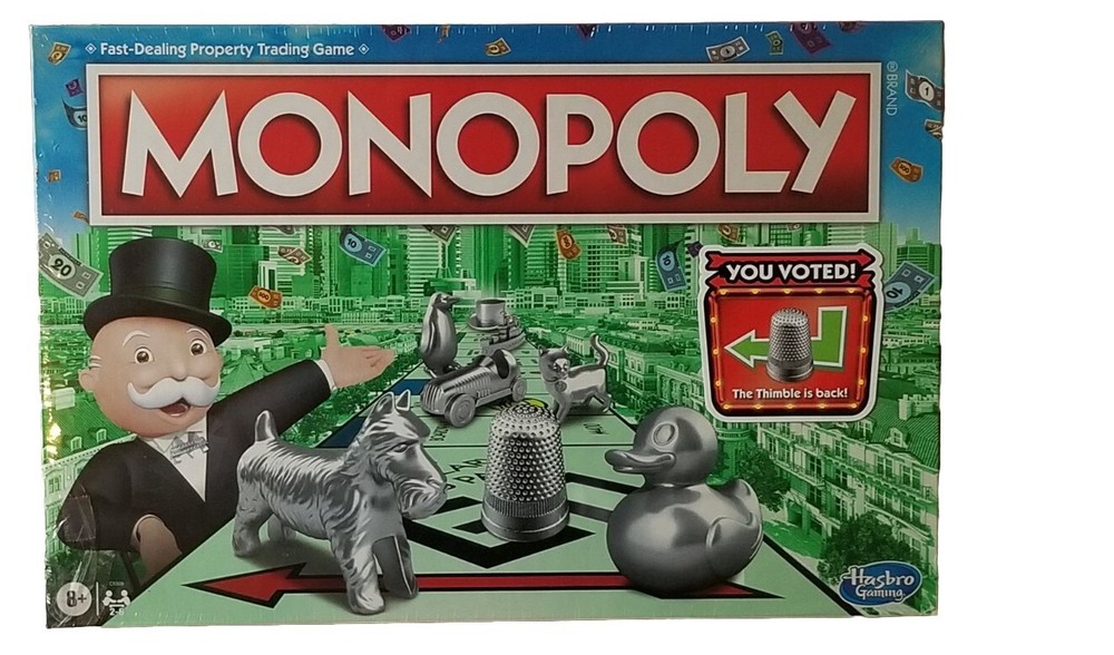 Hasbro Monopoly You Voted The Thimble Is Back Edition Board Game SEALED