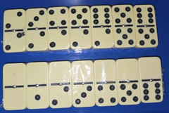 Standard Dominoes Set of 28 Double Six Domino Tiles with Plastic Case, NOS