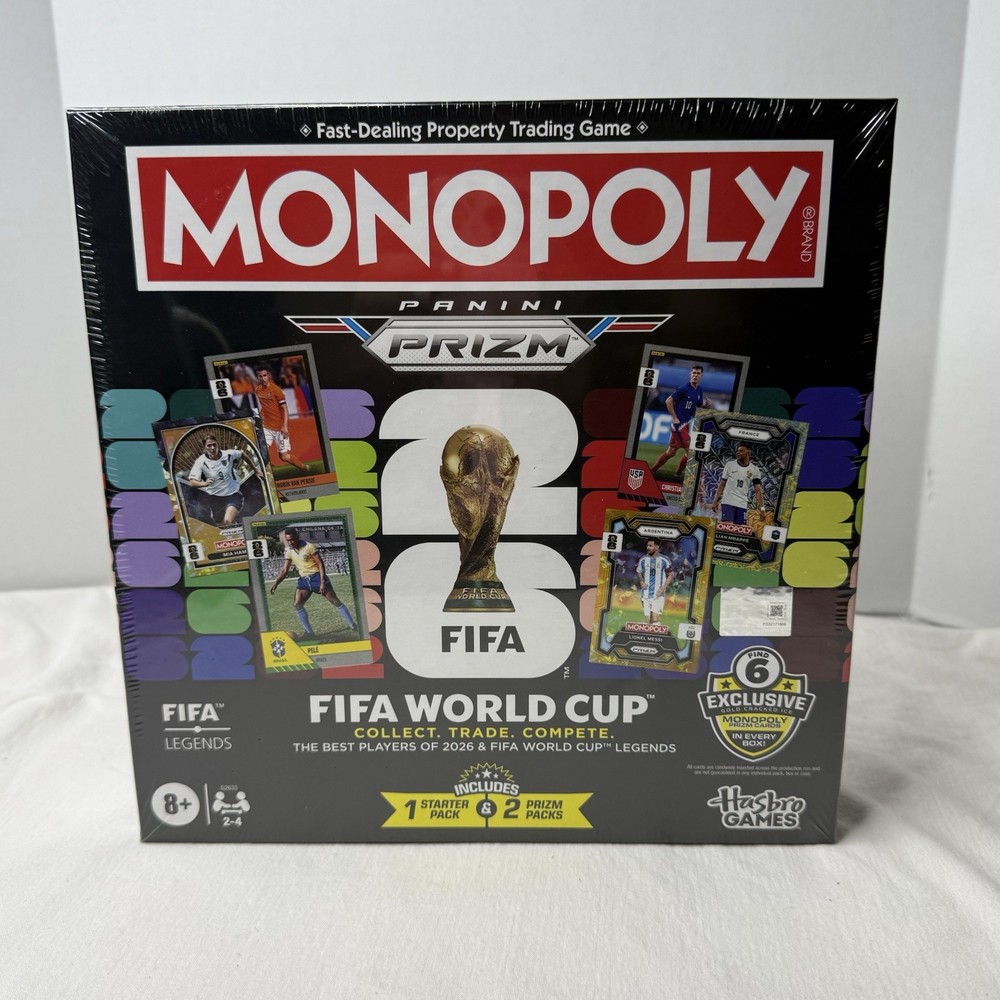 Hasbro Monopoly Panini Prizm FIFA World Cup Board Game with Official Trading