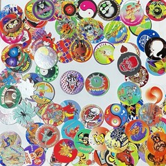Lot of 100 Pogs / Milk Caps + 2 Slammers! 1990s Retro Nostalgia! Mix Unbranded