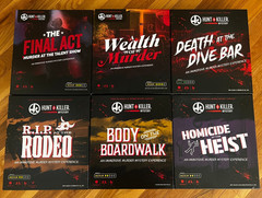 Lot – 6 Hunt a Killer Games Boardwalk, Rodeo, Dive Bar, Heist, Wealth, Final Act