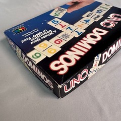 Vintage UNO Dominos Game 1986 International Games Complete 81 Tiles 6 Racks