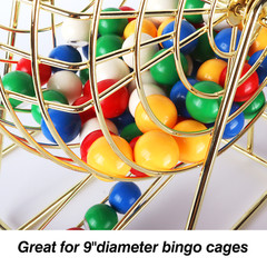 7/8″ Multi-Color Replacement Bingo Balls with Easy Read Window for 9″ Bingo Cage