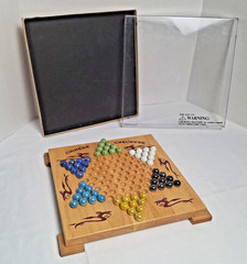 The Woodfield Collection CHINESE CHECKERS Wooden Game Board & Marbles 2001