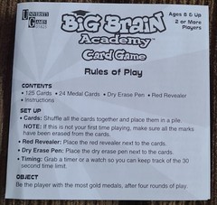 Big Brain Academy Educational Card Game ages 8+, mental fitness, 2-4 players