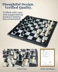 Travel Chess Set 7.6 Inch Magnetic Portable Folding – Compact for Travel