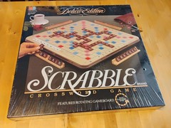Scrabble Deluxe Edition Rotating Turntable Game Board 1989 Crossword SEALED NEW